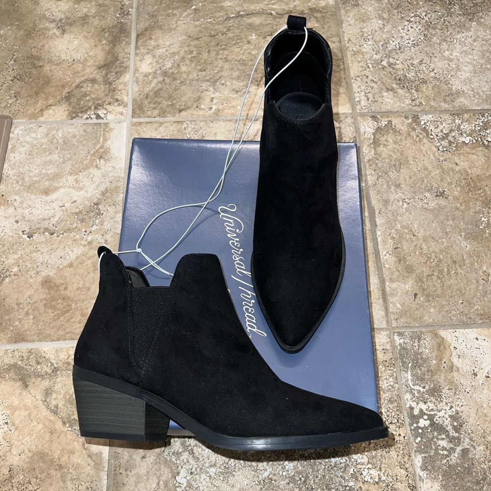 Brand New Black Suede Ankle Books - Size 6